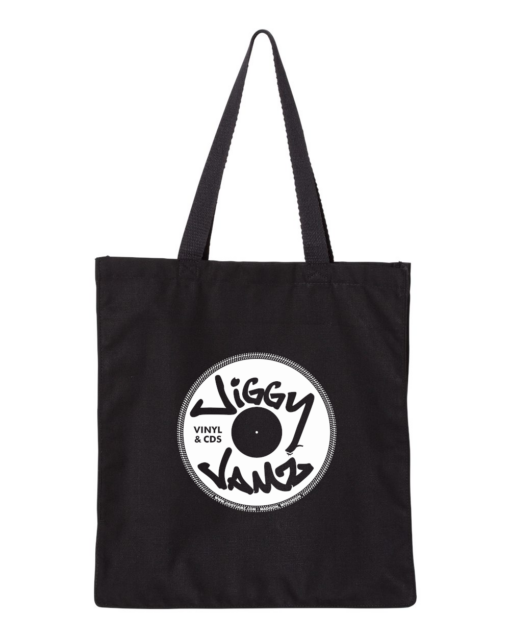 JiggyJamz Record Tote Black 2025-White Logo